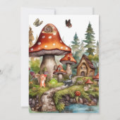 小さなキノコのお洒落秋赤ちゃんシャワー 招待状 (裏面)