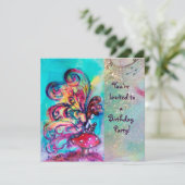 小さなキノコのエルフ、ピンク黄色青の輝き 招待状 (スタンド正面)