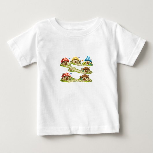 小さなキノコの村 ベビーTシャツ (正面)
