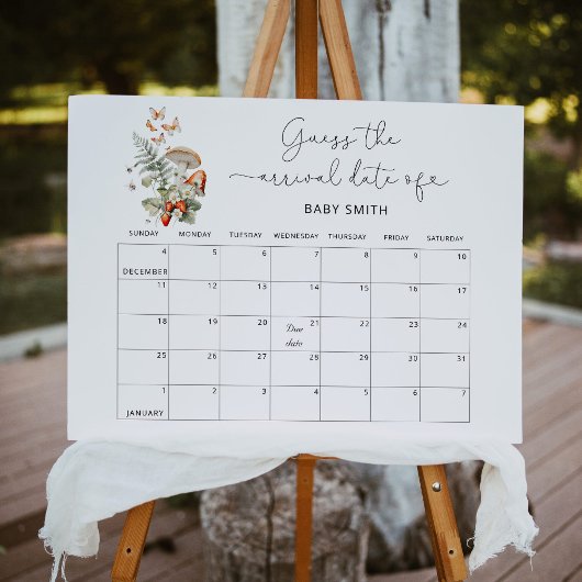 小さなキノコの秋の森林締め切り日を推測 ポスター