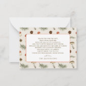 小さなキノコの赤ちゃんシャワーありがとう ノートカード (裏面)