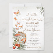 小さなキノコの赤ちゃんシャワーフォレスト 招待状 (正面)