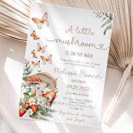 小さなキノコの赤ちゃんシャワーフォレスト 招待状