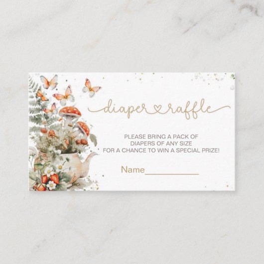 小さなキノコの赤ちゃんシャワー森の赤ちゃんシャワー エンクロージャーカード (正面)