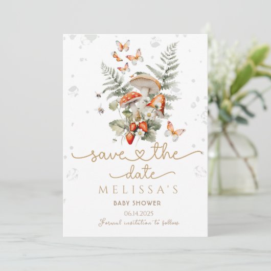 小さなキノコの赤ちゃんシャワー森の赤ちゃんシャワー セーブザデート (スタンド正面)