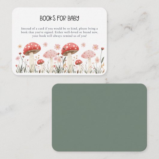 小さなキノコの野生の花の赤ちゃんシャワー囲い エンクロージャーカード (正面/裏面)
