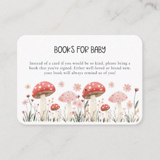 小さなキノコの野生の花の赤ちゃんシャワー囲い エンクロージャーカード (正面)