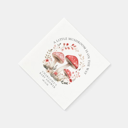 小さなキノコの野生の花の赤ちゃんシャワー スタンダードカクテルナプキン (角)