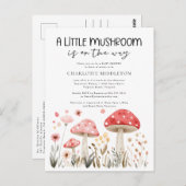 小さなキノコの野生の花の赤ちゃんシャワー ポストカード (正面/裏面)