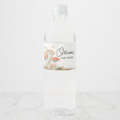 小さなキノコの魅力化されたキノコの赤ちゃんシャワー ペットボトルラベル (正面)