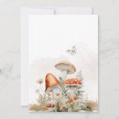 小さなキノコの魅力化されたキノコの赤ちゃんシャワー 招待状 (裏面)