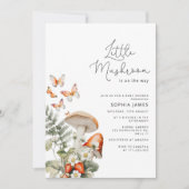 小さなキノコミニマルの赤ちゃんシャワー 招待状 (正面)