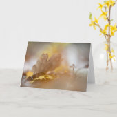 小さなキノコ自然写真 カード (黄色い花)