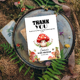 小さなキノコ蝶の蛾の赤ちゃんシャワー サンキューカード