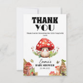 小さなキノコ蝶の蛾の赤ちゃんシャワー サンキューカード (裏面)
