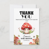 小さなキノコ蝶の蛾の赤ちゃんシャワー サンキューカード (正面)