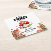 小さなキノコ蝶の蛾の赤ちゃんシャワー スクエアペーパーコースター (アングル)