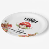 小さなキノコ蝶の蛾の赤ちゃんシャワー ペーパープレート (アングル)