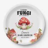 小さなキノコ蝶の蛾の赤ちゃんシャワー ペーパープレート (正面)
