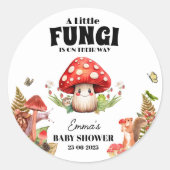 小さなキノコ蝶の蛾の赤ちゃんシャワー ラウンドシール (正面)