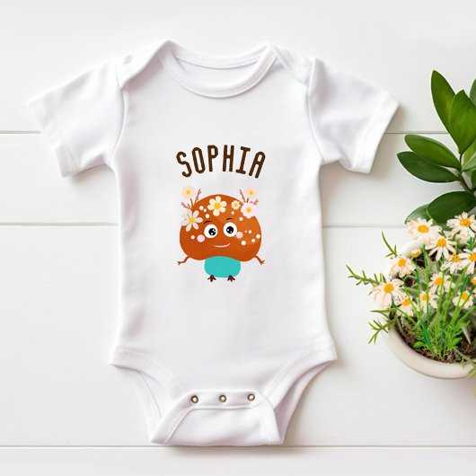 小さなキノコ ベビーボディスーツ