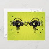 小さなキャラクターの目のハート ポストカード (正面/裏面)