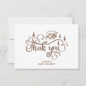 小さなキャンパーが途中で赤ちゃんシャワーありがとう カード (正面)