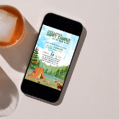 小さなキャンパーのキャンプの冒険の森の赤ちゃんシャワー 招待状