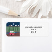 小さなキャンパーのクリスマス ラベル (インサイチュ)