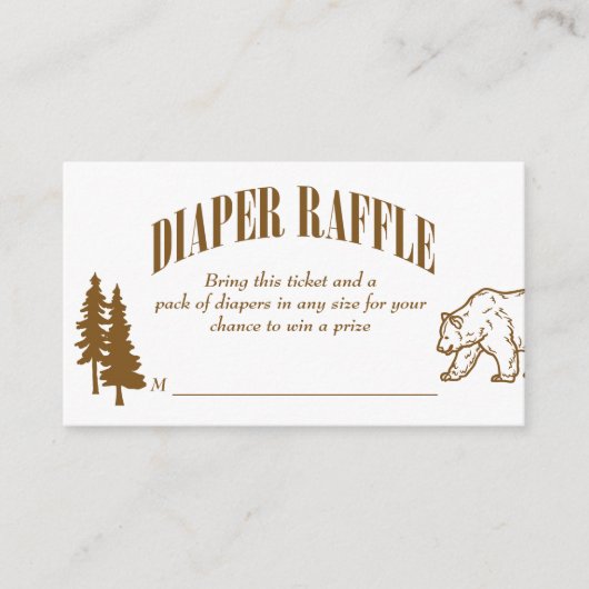 小さなキャンパーの冒険の赤ちゃんシャワーおむつラッフル エンクロージャーカード (正面)
