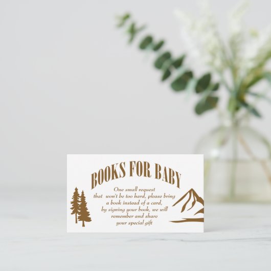 小さなキャンパーの冒険の赤ちゃんシャワー本のリクエスト エンクロージャーカード (スタンド正面)