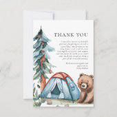 小さなキャンパーの森の赤ちゃんシャワーサンキューカード サンキューカード (正面)