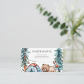 小さなキャンパーの森の赤ちゃんシャワー エンクロージャーカード (スタンド正面)