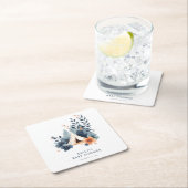 小さなキャンパーの森の赤ちゃんシャワー スクエアペーパーコースター (インサイチュ)