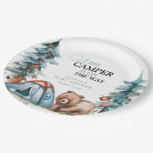 小さなキャンパーの森の赤ちゃんシャワー ペーパープレート (アングル)