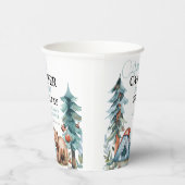 小さなキャンパーの森の赤ちゃんシャワー 紙コップ (右)