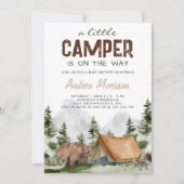小さなキャンパーオンザウェイベア男の赤ちゃんシャワー 招待状 (正面)