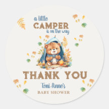 小さなキャンパーブルーの水色の赤ちゃんシャワー