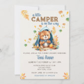 小さなキャンパーブルーの水色の赤ちゃんシャワー 招待状 (正面)