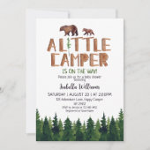小さなキャンパーベアーウッドランドボーイ赤ちゃんシャワー 招待状 (正面)