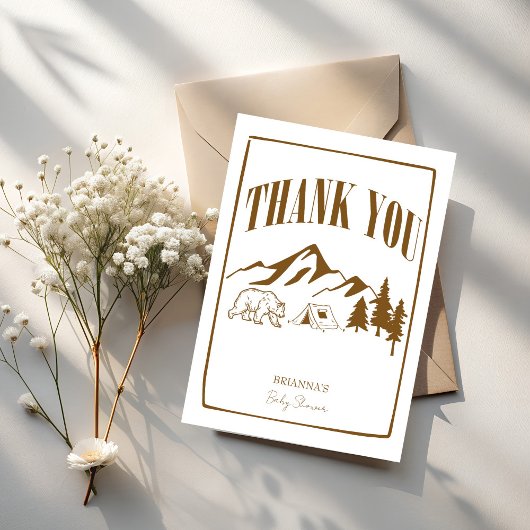 小さなキャンパー冒険ボホ赤ちゃんシャワー サンキューカード