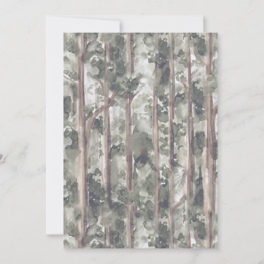 小さなキャンパー山の森の少年の赤ちゃんシャワー 招待状 (裏面)