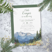 小さなキャンパー山の野生の花の赤ちゃんシャワー 招待状