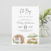 小さなキャンパー素朴ボーイ赤ちゃんシャワー 招待状 (スタンド正面)