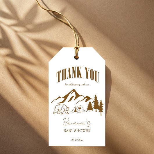 小さなキャンパーboho赤ちゃんシャワーのパーソナライズされた好意 ギフトタグ