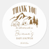 小さなキャンパーboho赤ちゃんシャワーのパーソナライズされた好意 ラウンドシール (正面)