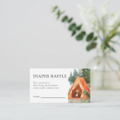小さなキャンピングカーのベビーシャワーおむつラッフル エンクロージャーカード (スタンド正面)
