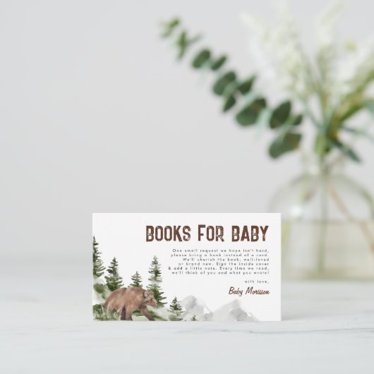 小さなキャンピングカーの熊の本男の赤ちゃんシャワー エンクロージャーカード (スタンド正面)