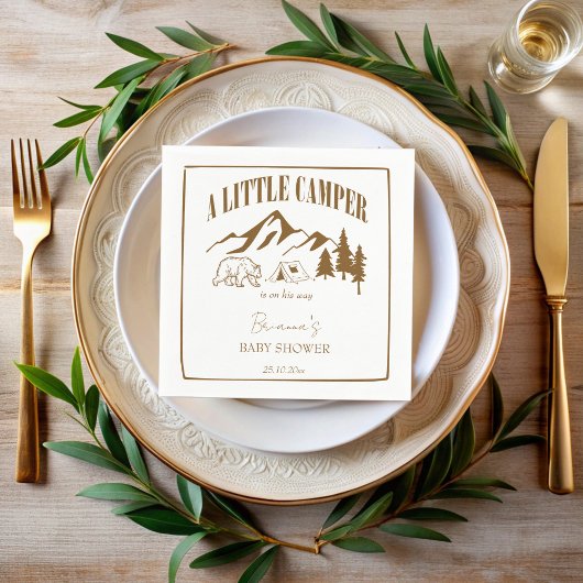 小さなキャンピングボーホベイビーシャワーパーソナライズされた スタンダードカクテルナプキン