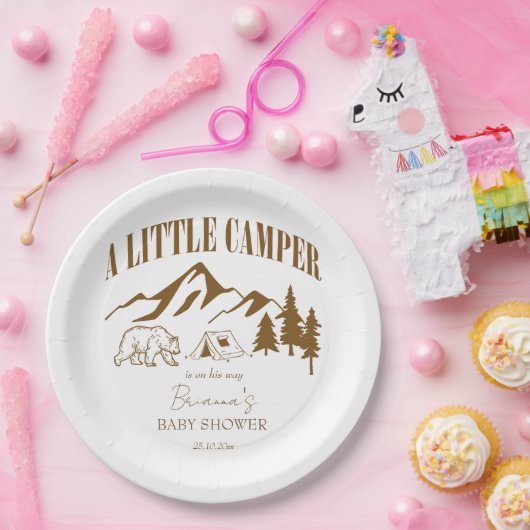 小さなキャンピングボーホベイビーシャワーパーソナライズされた ペーパープレート (パーティー)